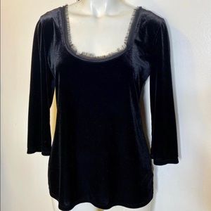 WHITE HOUSE BLACK MARKET - Black Velvet Velour Top